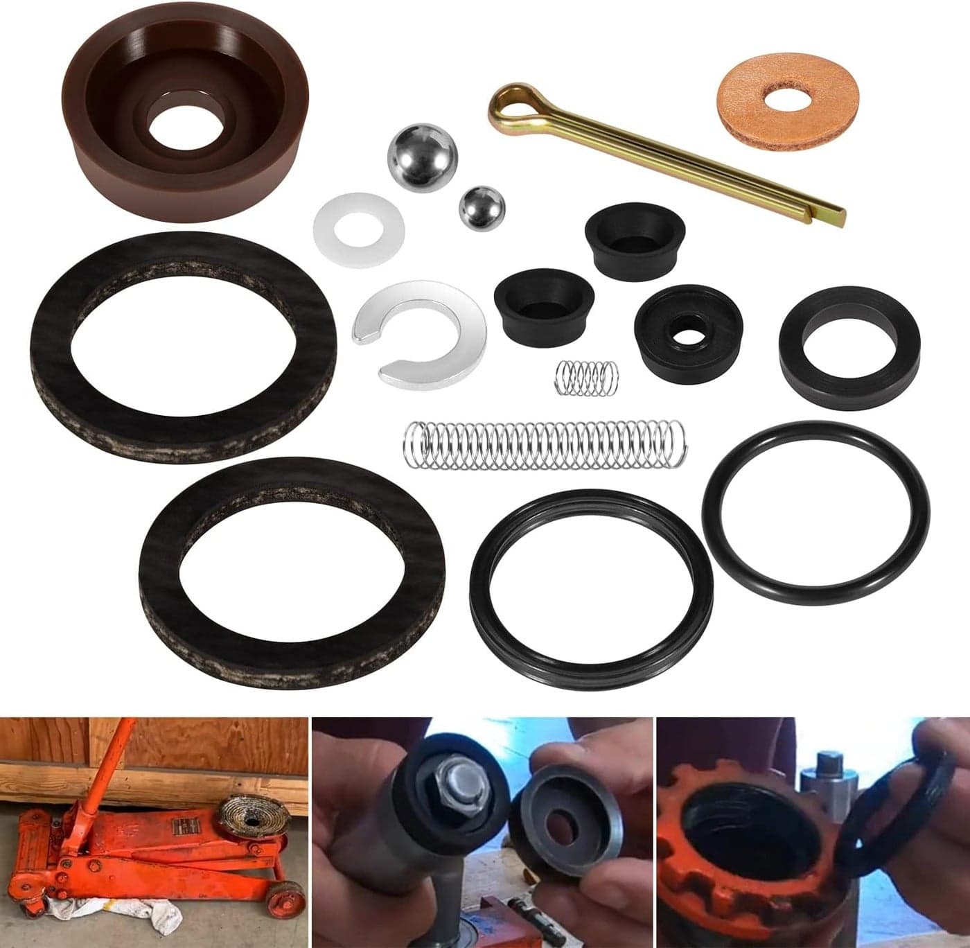 Deargooday Seal Replacement Repair Rebuild Kit for Floor Jack Hein Werner WS Model 1-1/2 Ton (16PCS)