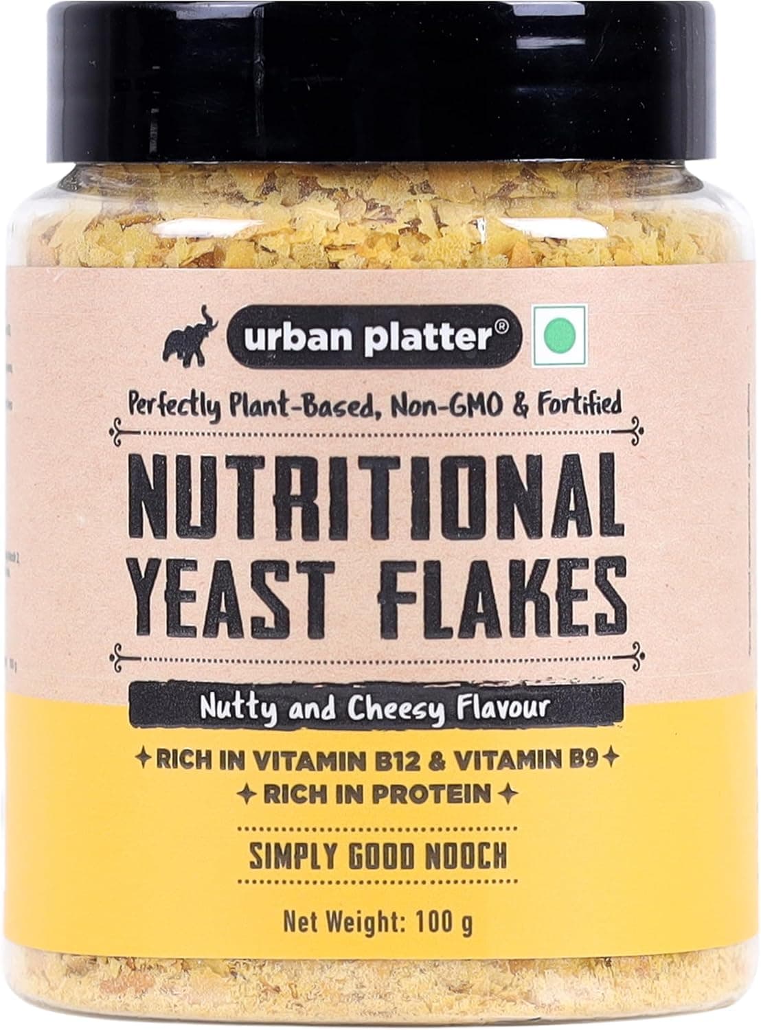 Urban Platter Nutritional Yeast Flakes - 100g | Plant-Based Seasoning Rich in B Vitamins & Protein | Nutty & Cheesy Flavor for Popcorn, Pasta & Salads