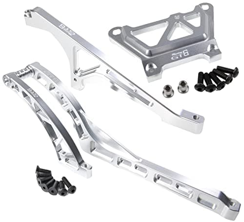 GTBRacing CNC Aluminum Top Plate Front Rear Chassis Brace Bracket Set for 15 RC Car LOSI Desert Buggy DBXLE 20 Upgrade Part Top PlateFront Rear Brace Silver