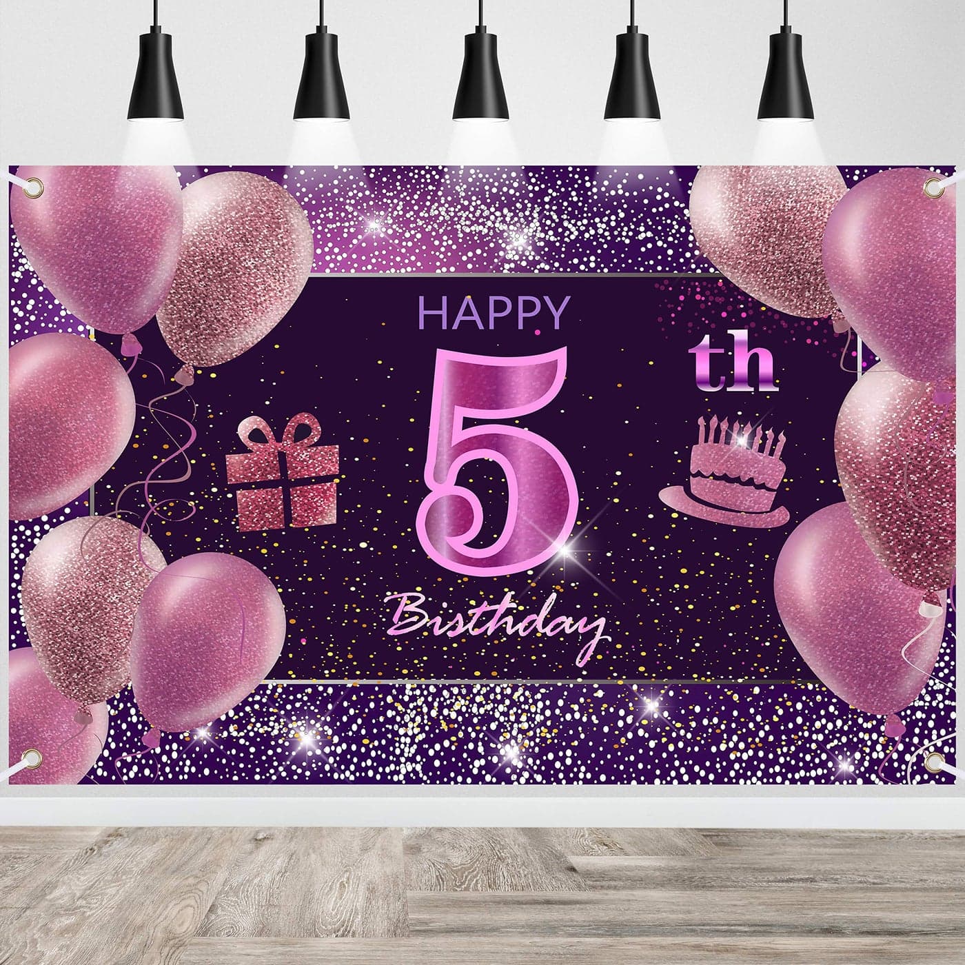 5th Birthday Decorations for Girls IMISI Happy Birthday Banner Pink Decorations for A Party Birthday Backdrop for Women