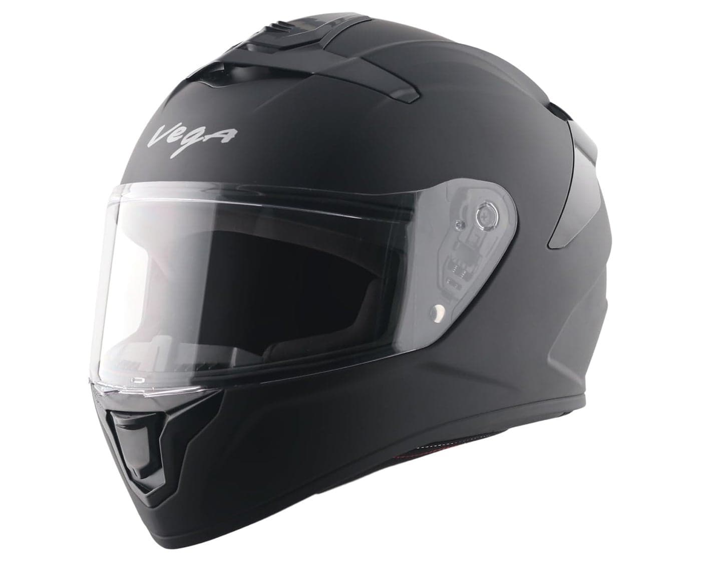 Vega VF 10 Turbo Solid Full Face Riding Helmet with Matte Shell, Shock-Absorbing Liner, Lightweight Build, Aerodynamic Fit, Ventilated Interior, Comfortable Fit, and Modern Dull Black Styling Dull Black M