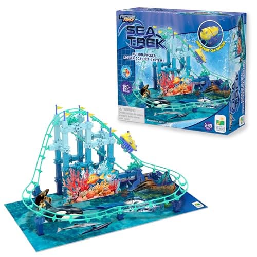 The Learning Journey International Techno Trax Sea Trek Roller Coaster Building Kit STEM Gift for Boys and Girls Age 8 150 pc Set