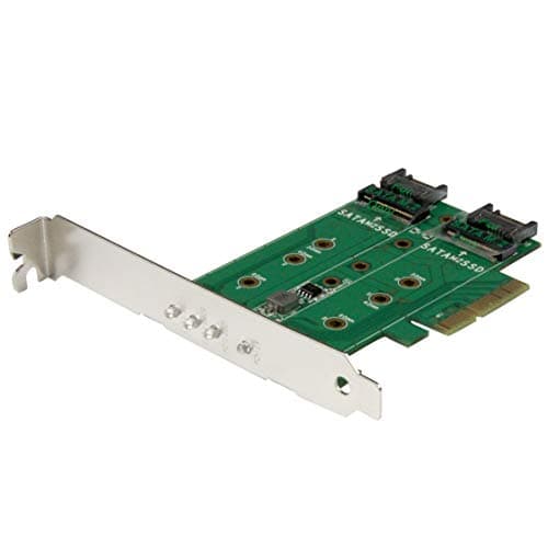StarTech.com 3-port M.2 SSD (NGFF) Adapter Card - Supports 1x PCIe (NVMe) M.2 SSD, 2x SATA III M.2 SSDs - PCIe 3.0 Adapter , TAA (PEXM2SAT32N1)