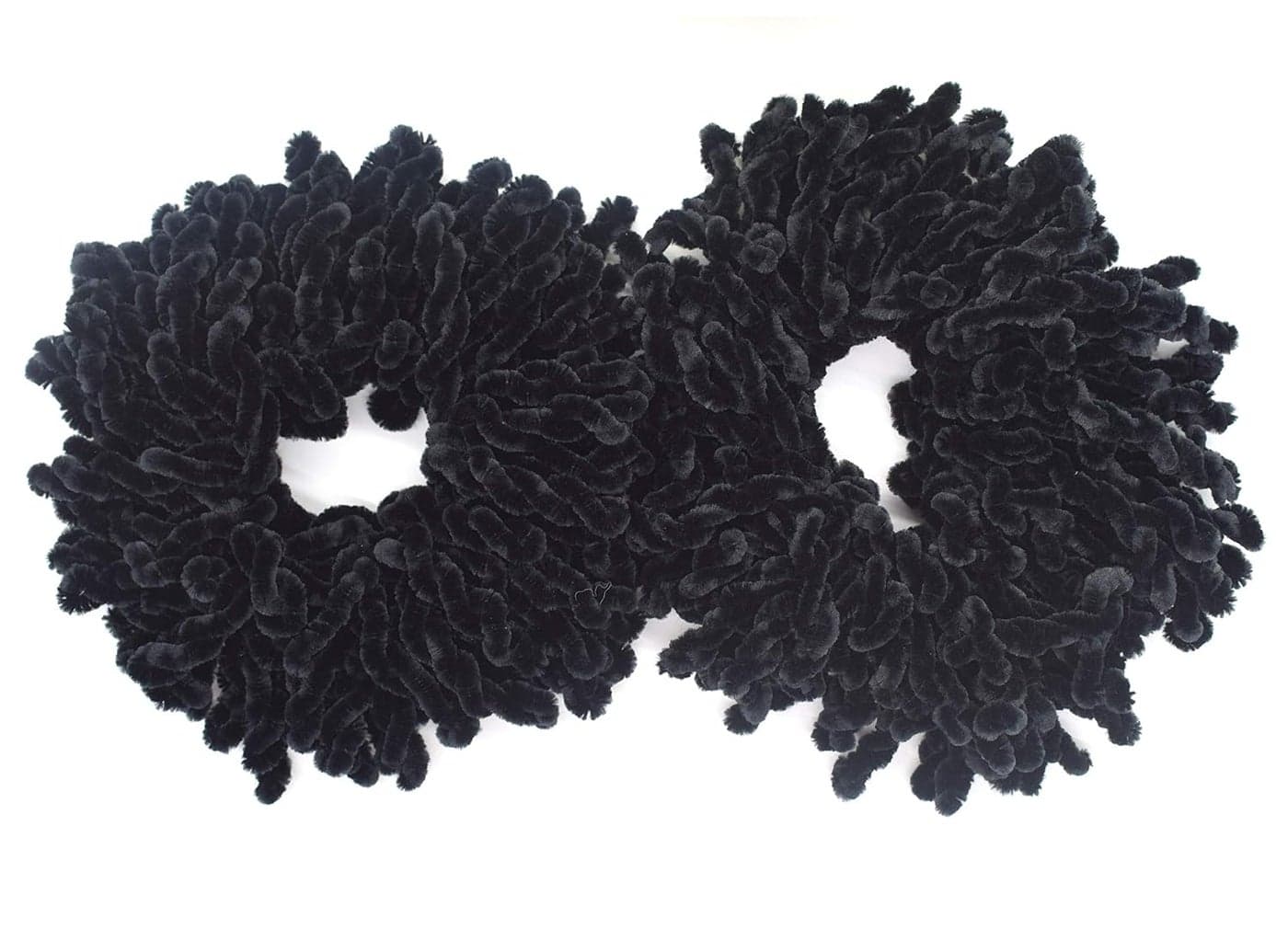 AUEAR, 2 Pack Scrunchie Headwear Hair Tie Ring Plain Big Hairband (Black)