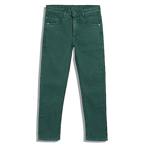 Urbano Juniors Boy's Green Slim Fit Washed Denim Jeans Stretch (junrfdjeanboy-seagrn-5-6)