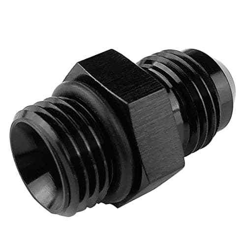 AN06 Oring Boss to AN06 Male Flare Adapter Fitting 6AN Flare Twin Hose Union uel Pump Rail Line Aluminum Black Anodized JIC AN6 to AN6 Oring