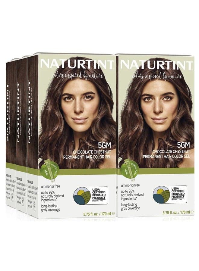 5GM Chocolate Chestnut Permanent Hair Color (Pack of 6), Ammonia Free, Vegan, Cruelty Free, up to 100% Gray Coverage, Long Lasting Results (Packaging may vary)