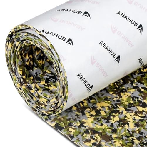 Abahub EVA Foam Boat Decking 48''x16'' Non-Slip Surfboard Traction Pad Grip Mat Self-Adhesive Trimmable Flooring Sheet for Boats SUP Board Kayak Surfing Camouflage Green