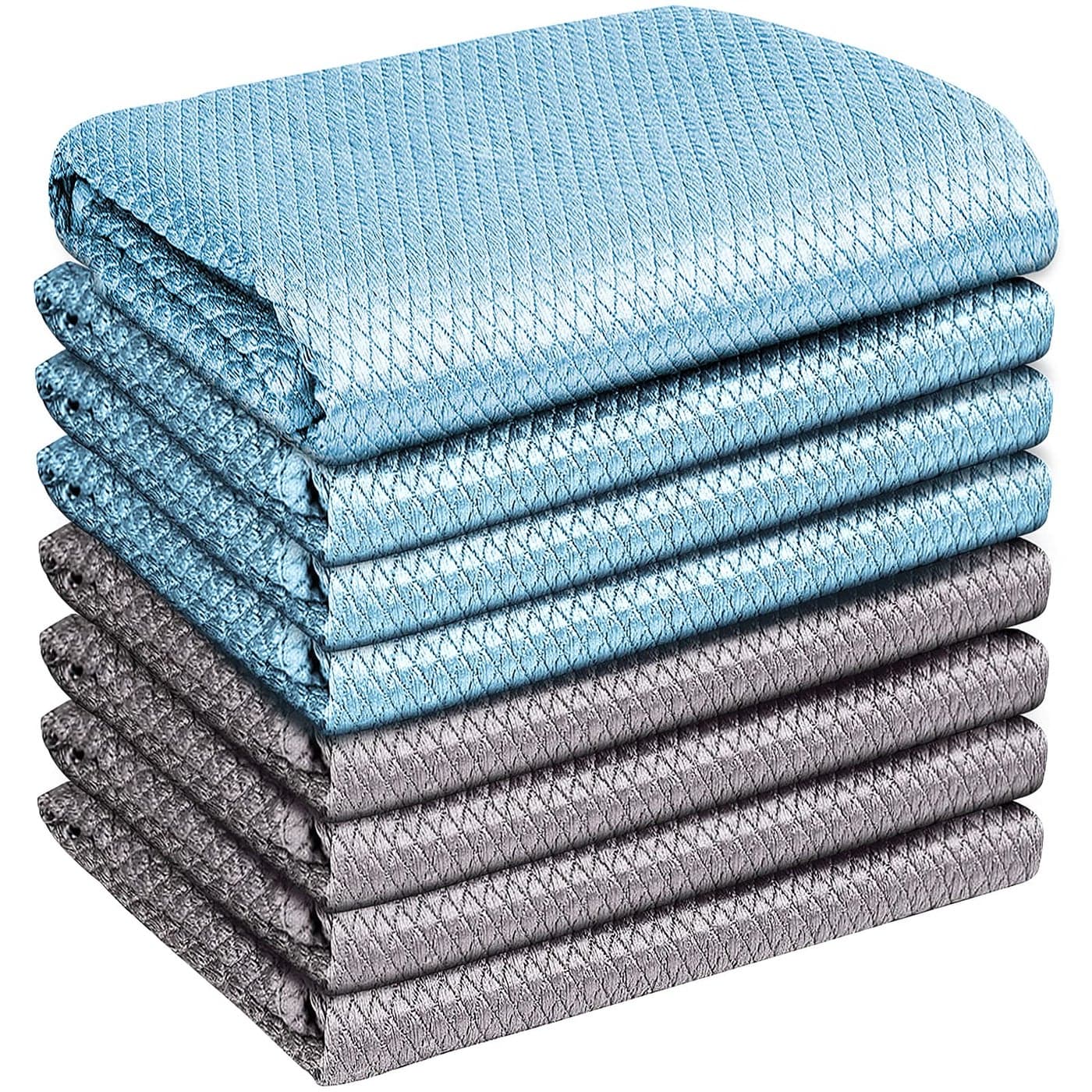 Streak Free Miracle Cleaning Cloths Easy Clean Nanoscale Pack of 8 12 x 16 Microfiber Polishing Windows Glass Lint Free Rags Stainless Steel Car Kitchen Reusable
