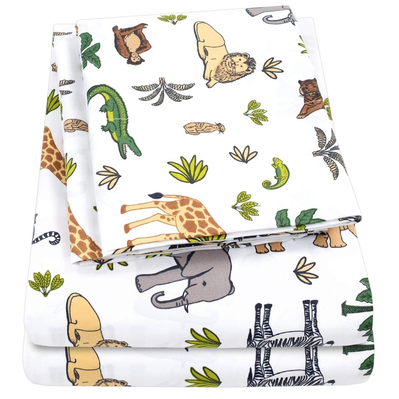 1500 Supreme Kids Bed Sheet Collection Fun Colorful and Comfortable Boys and Girls Toddler Sheet Sets Deep Pocket Wrinkle Free Soft and Cozy Bedding Twin XL Wild Animal