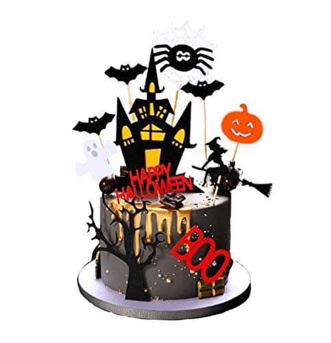 Set of 22 Halloween Cake Topper Cupcake topper Haunted House Cake Topper Halloween Cake Decoration Ghost Cake Decoration Pumpkin Cupcake for Wizard Party Ghost Spider Party