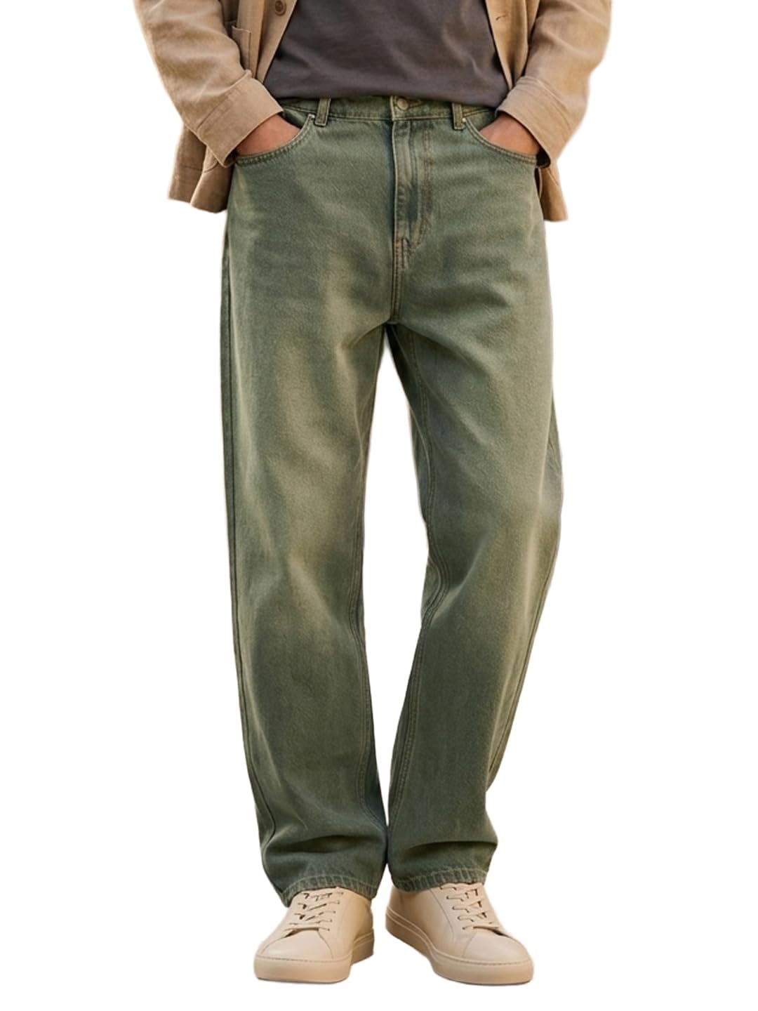 Urbano Fashion Men's Grey Loose Baggy Fit Heavy Washed Jeans Non-Stretchable (jeanlstwlyelice-mgrey-30)