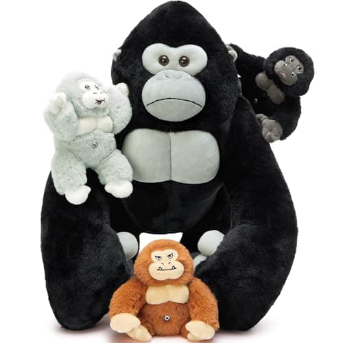MaoGoLan Giant Gorilla Stuffed Animals 196 Large Plush Gorilla with Babies Soft and Cuddly Companion Toy Gifts for Kids