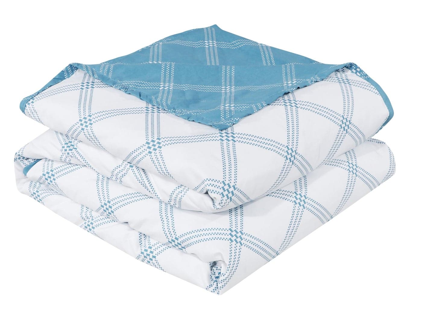 RD TREND® Glace Cotton Reversible Dohar for Single Bed (60x90 Inch) | Soft AC Blanket for Summer & Winter | Lightweight Comforter for All Seasons |White & Blue