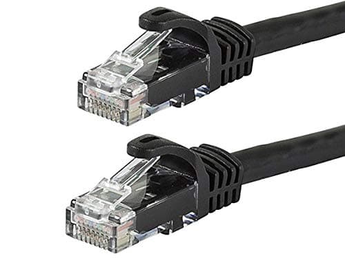 Monoprice Cat6 75ft Black Patch Cable UTP 24AWG 550MHz Pure Bare Copper Snagless RJ45 Flexboot Series Ethernet Cable- Pack of 1