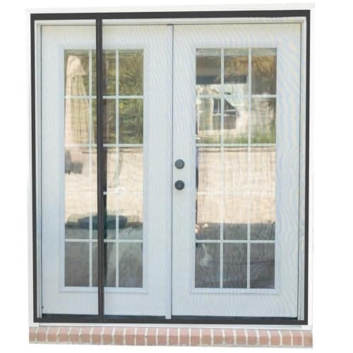 Fenestrelle Magnetic Screen Door for French & Sliding Door – Heavy Duty, Hands Free Fiberglass Mesh with Self Closing Magnetic Seal, Black Trim – Fits 70" x 80" Doors (Screen Size 72" x 82")