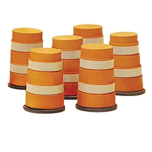 Lionel Electric O Gauge Model Train Accessories Highway Barrels Orange Set of 6