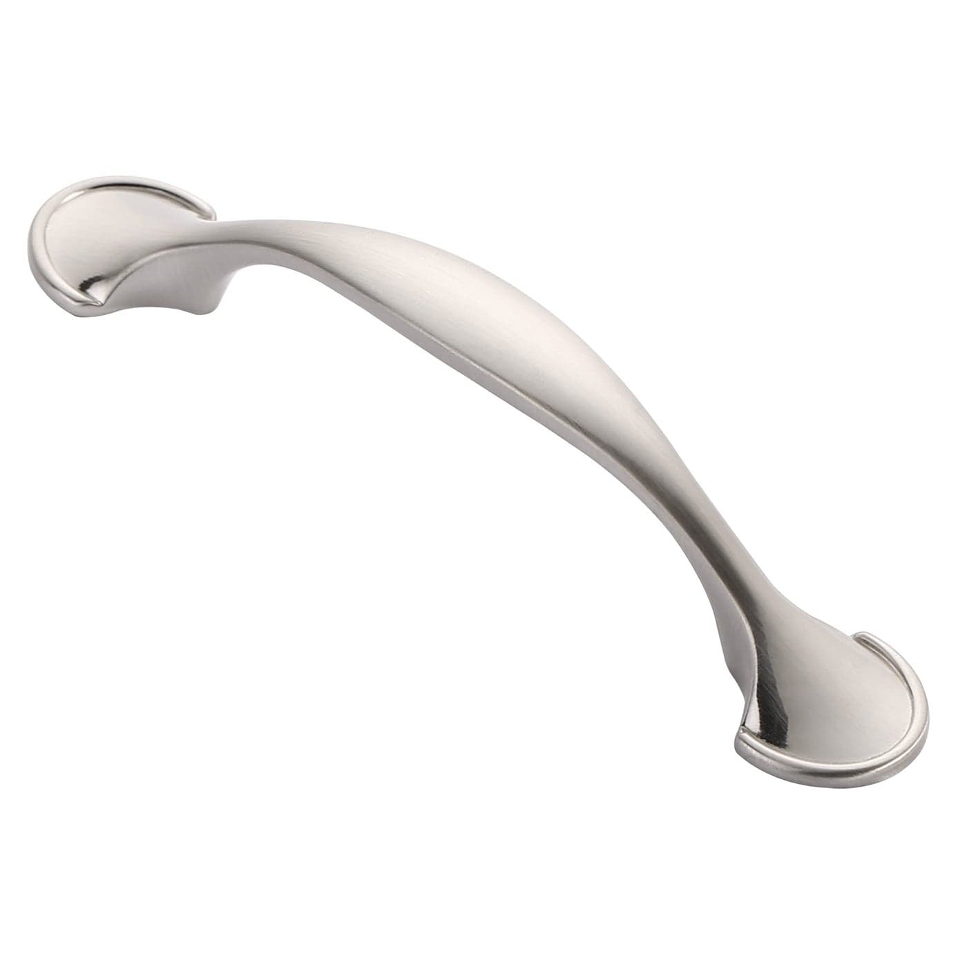 Alzassbg 10 Pack Brushed Satin Nickel Metal Drawer Pulls 3 Inch76mm Hole Centers Arch Curved Cabinet Handles Pulls Kitchen Hardware for Cabinets AL3025SN