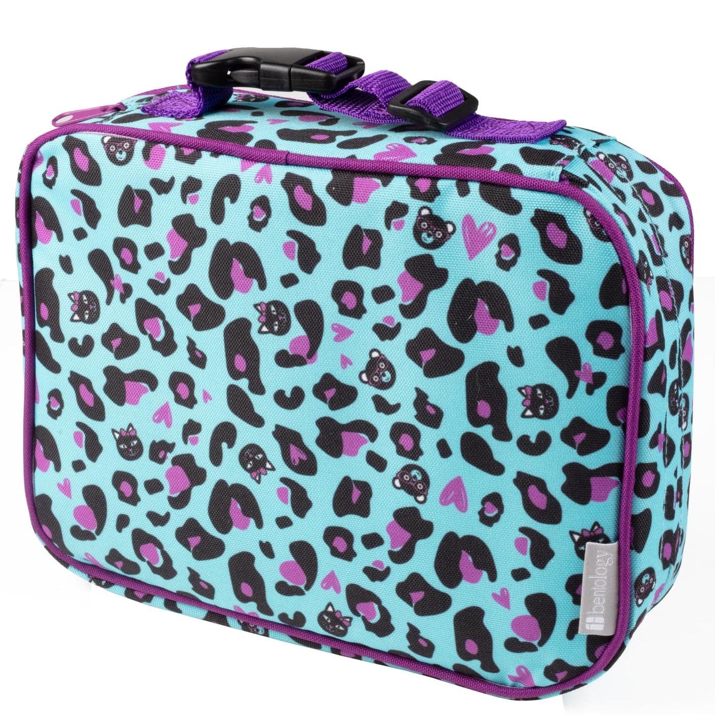 Bentology Lunch Box for Girls Kids Insulated Durable Lunchbox Tote Bag Fits Bento Boxes Containers Jars Water Bottles Reusable School Lunch Sleeve Keeps Food Hotter or Colder Longer Cheetah