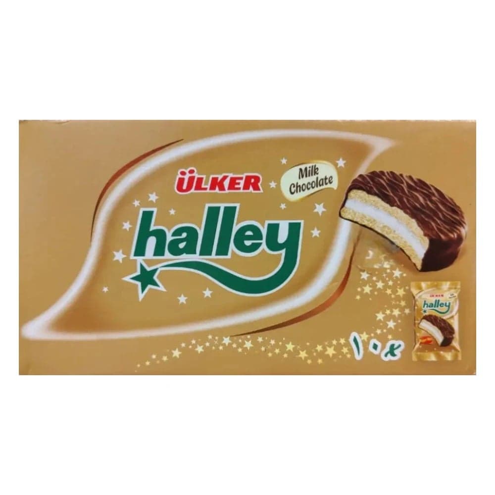 Ulker Halley Sandwich Biscuit Marshmallow With Chocolate Coated- 10X26gms
