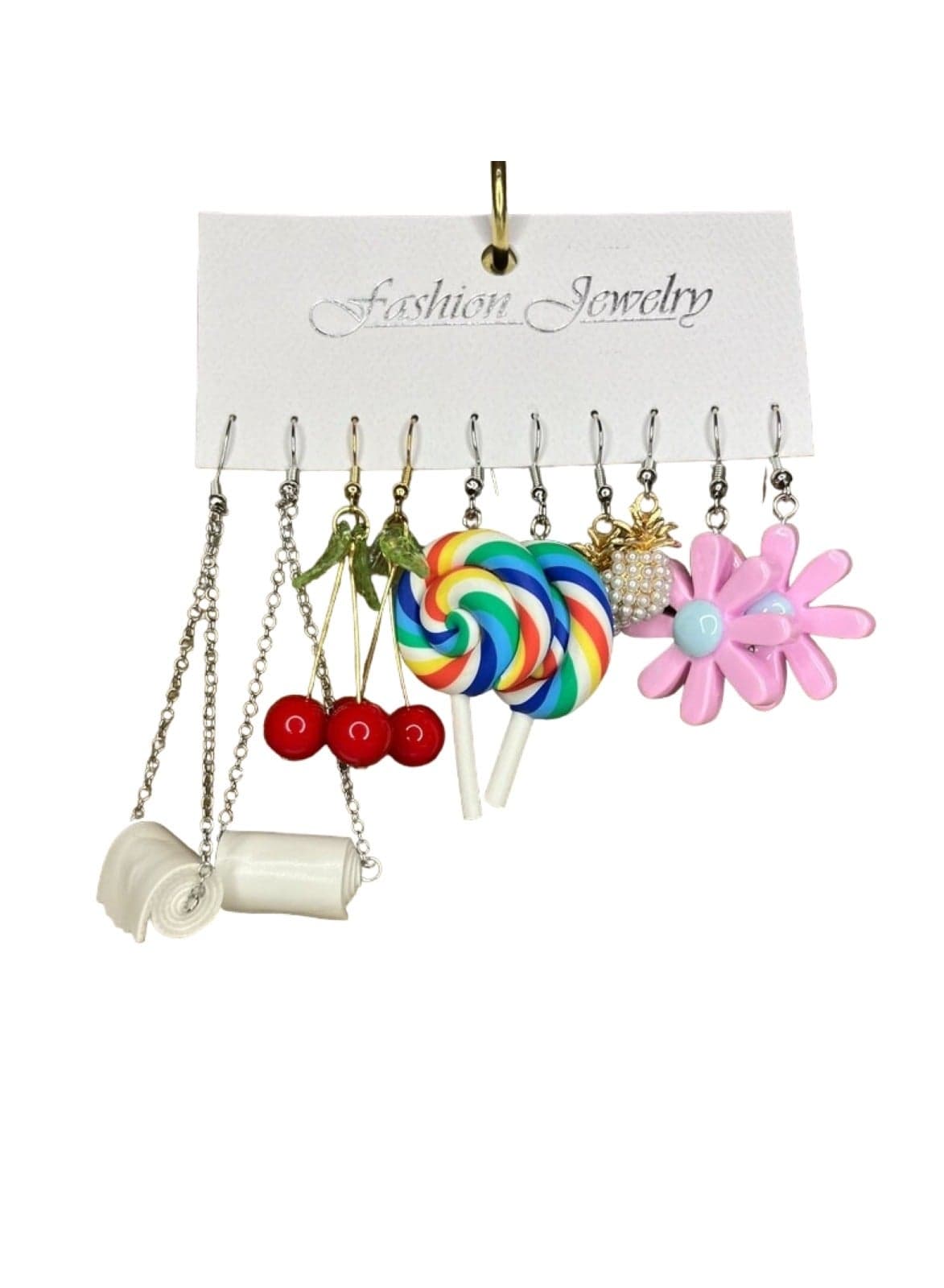 5pcs Cute and Quirky Fashion Jewelry Earring Set Multicolour