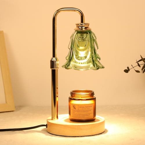 Droyek Candle Warmer Lamp with Timer Electric Candle Warmer Lamp Adjustable Height Dimmable Wax Warmer Lamp Jar Candles with 2 Bulbs for Home Decor & Office
