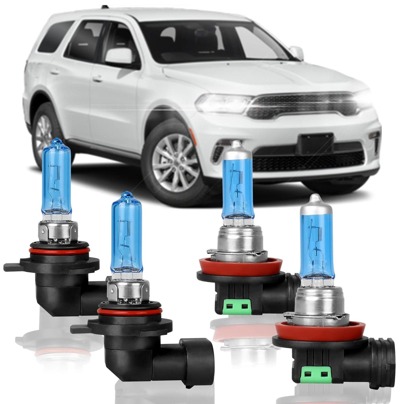 XRDHJI Fit for Dodge Durango 2014 2015 High Performance Halogen Headlight Bulbs9012 High Low Dual Beam H11 Foglamp Replacement Bulbs KitPack of 4 Dodge Durango 2014 2015