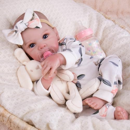Milidool Lifelike Reborn Baby Dolls Girl 20 Inch Realistic Newborn Baby Dolls with Poseable Body Real Life Baby Dolls with Accessories for 3 Year Old Girls Gifts Pretend Play Collection