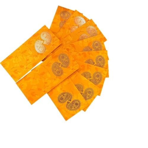 Krisah® Pack of 50 pcs Orange Sagan/Shagun/Cash/Gift Paper Envelopes
