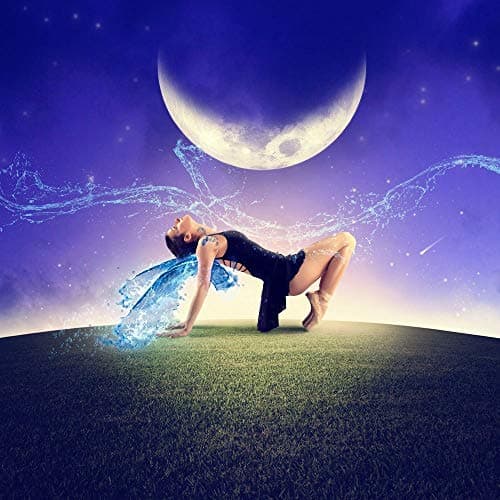 5 AceDancer with wings dancing under the moon Wall Sticker Poster|size:12x18 inch|Multicolor