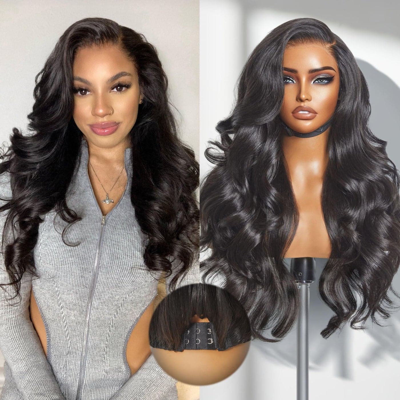 LUVME HAIR AllDay Comfort Real Glueless 7x6 HD Lace Wig 200 Density Hair PartingMax Lace Wigs Loose Body Wave Lace Front Wigs Human Hair Pre Cut Plucked Lace Frontal 22 Inches Natural Black Color