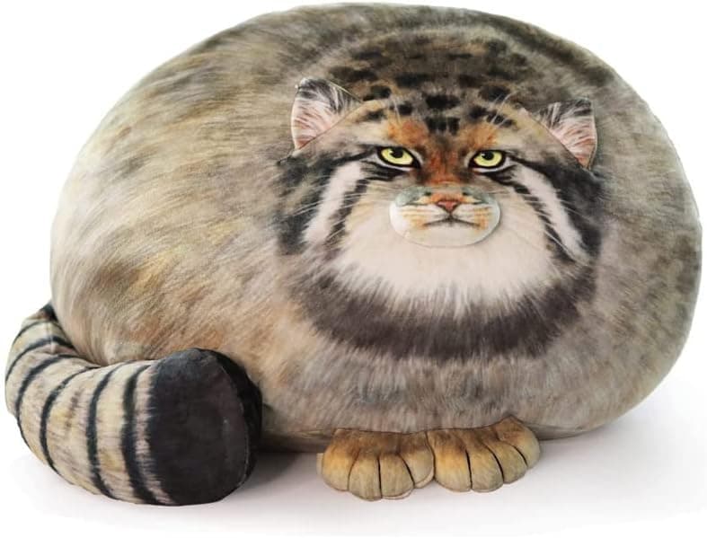 Chubby Steppe Cat Pillow18 Pallas Cat Plush Pillow Cute Steppe Cat Stuffed Animals Soft Plushies Kitten Plush Throw Pillow Doll Big Plush Toys Gift for Girls Boys Girlfriend