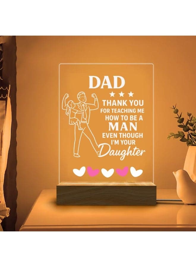 Fathers Day Night Light LED Lamp For Dad-Great Gift Idea For Father's Day-Gift For Dad-Dad's Birthday Gifts From Daughter And Son-Dad Appreciation Gifts