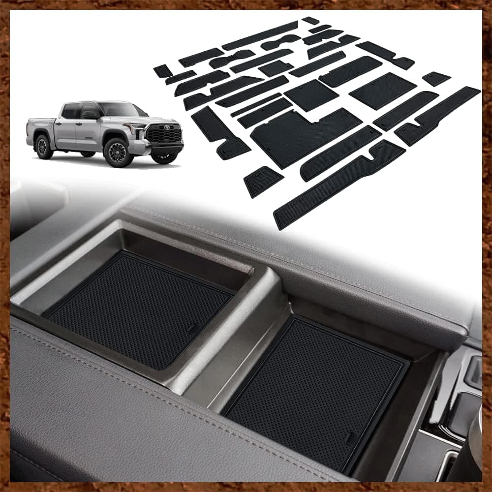 Muslogy 30 Pcs Premium Custom Interior Non-Slip Anti Dust Cup Holder Inserts for Tundra 2022