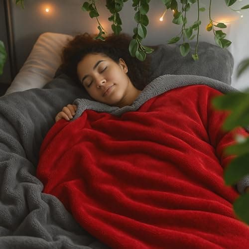 HOMEKART Super Soft Polyester Micromink Sherpa Blanket for Double Bed | Warm & Cozy Flannel | Fleece for Heavy Winter, Mid Winter & AC Room| 200 TC, 220x230 CM -Maroon & Grey