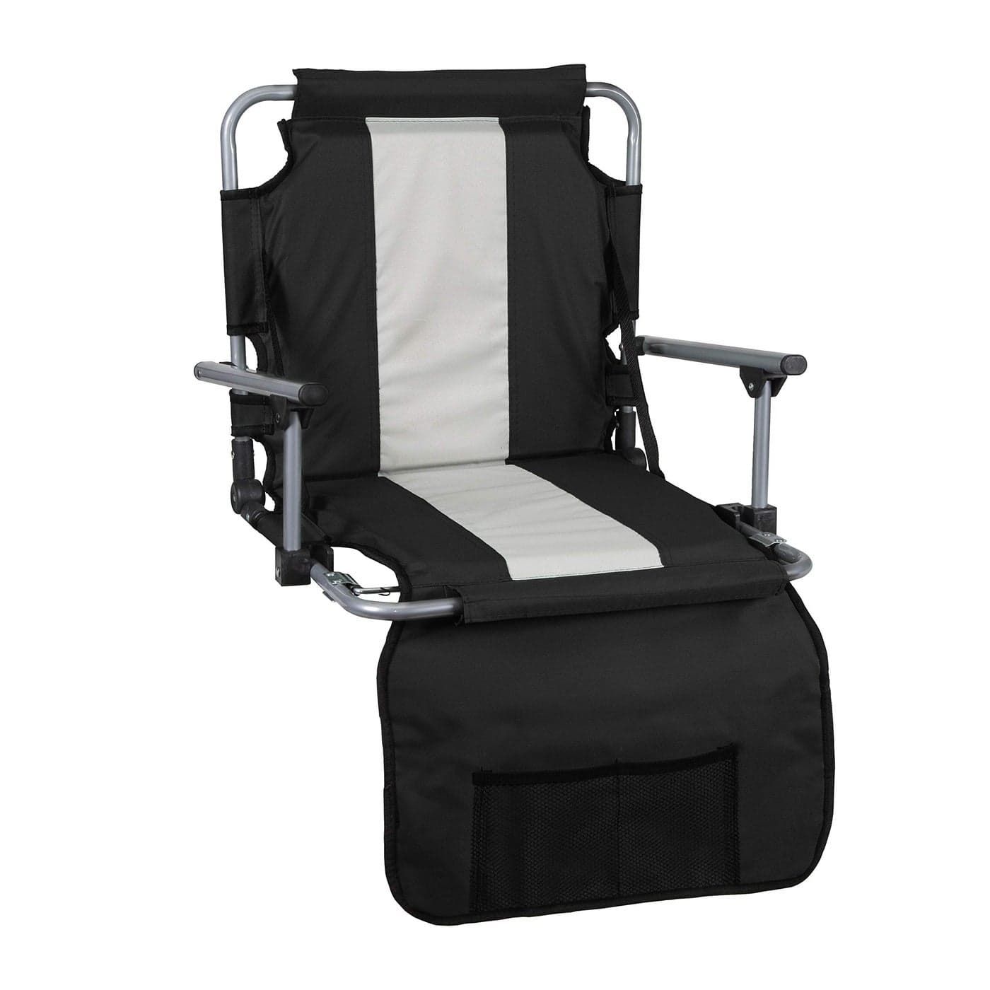 Stansport Tubular Frame Folding Stadium Seat with Arms BlackTan G820