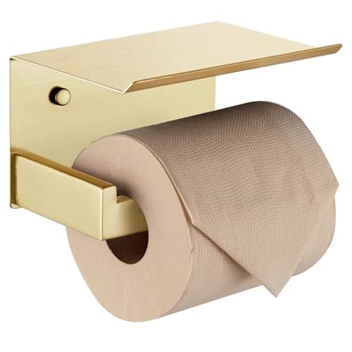 KOKOSIRI Gold Toilet Paper Holder Toilet Roll Holder for Bathroom Kitchen Washroom T304 Stainless Steel Wall Mounted Gold Finish B2003BG
