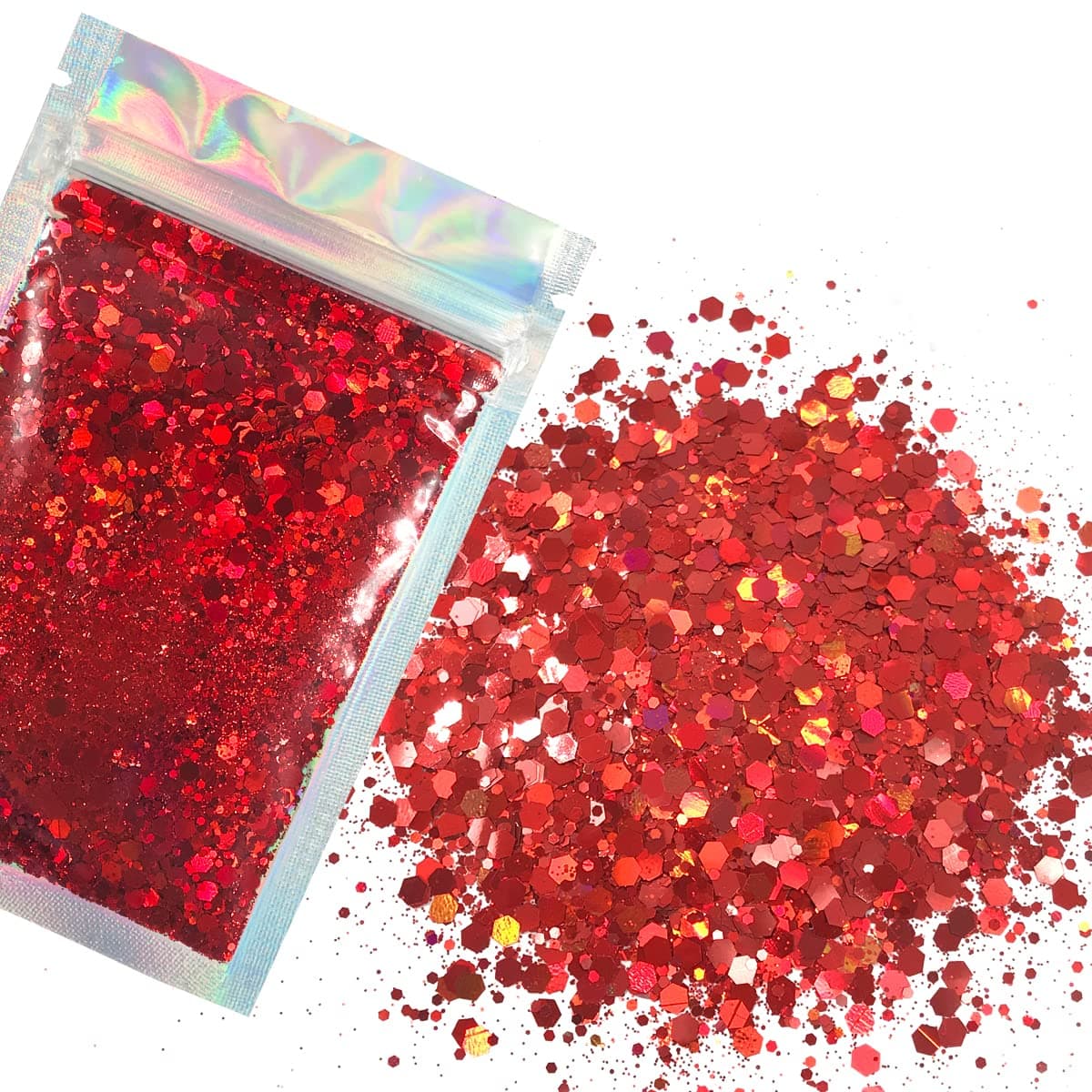 Red Face Body Glitter Cosmetic Grade Chunky Glitter Uses Include Festival Rave Makeup Face Body Nails Resin Arts Crafts Resin Tumblers Bath Bombs Solvent Resistant