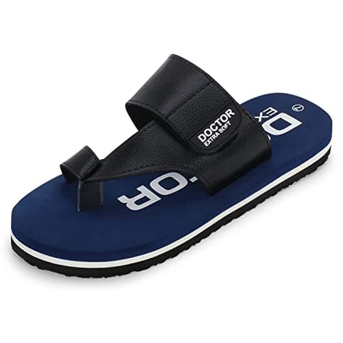 DOCTOR EXTRA SOFT Slipper for Men’s Stylish Alwin Orthopaedic Thumb Diabetic Comfort Care House Flip-Flop for Gents and Boys D-26-NAVY-8 UK