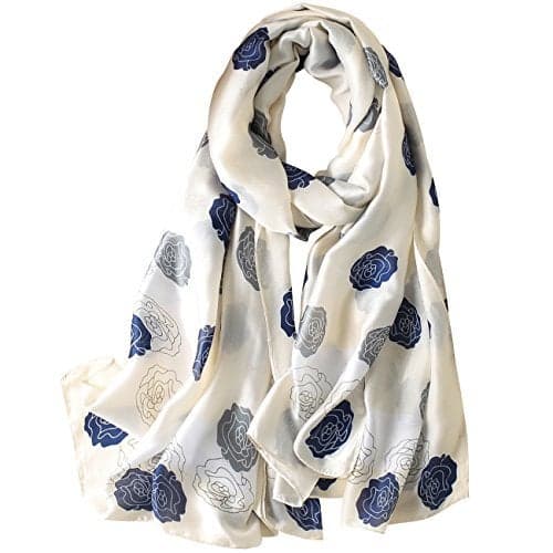 NUWEERIR Womens 100% Large Mulberry Silk Scarf Long Satin Scarf Fashion Lightweight Wraps