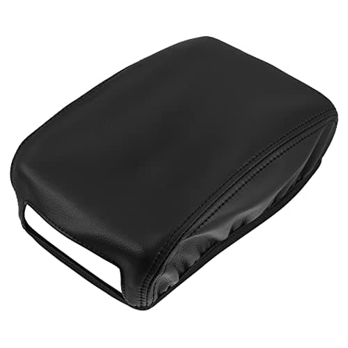 X AUTOHAUX Black Faux Leather Armrest Protector Cover Pad Replacement for Mazda 6 2014-2018 Black Stitches