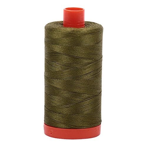 Aurifil A1050-2887 Solid 50wt 1422yds Very Dark Olive Mako Cotton Thread