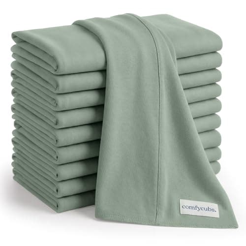 Comfy Cubs Baby Burp Cloths Set Pack of 10 Large 6Layer Ultra Absorbent 100 Cotton for Infant SpitUp Drool and Messes Soft Gentle Thoughtful New Born Baby Gifts Fern
