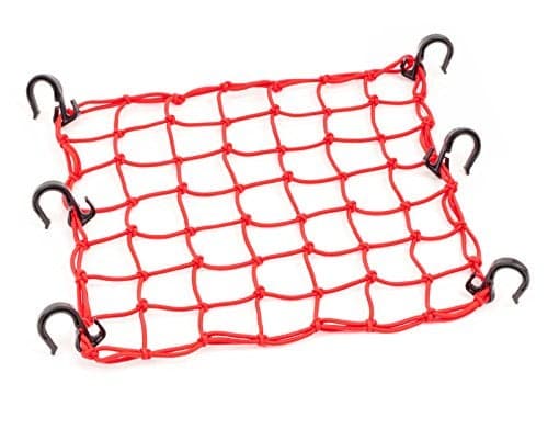 PowerTye 50151 Red 15inX15in Cargo Net featuring 6 Adjustable Hooks Tight 2inx2in Mesh