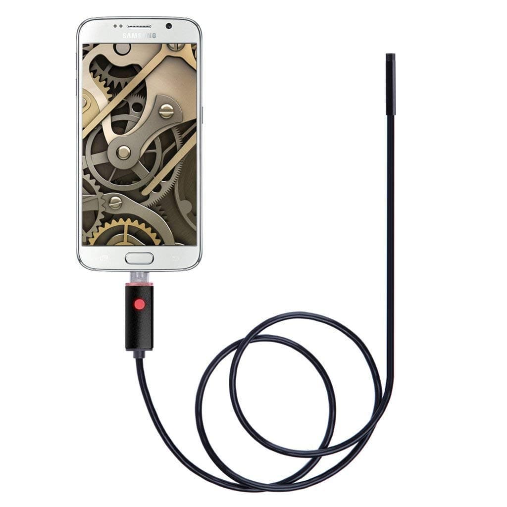 MatLogix Waterproof Endoscope Mini HD Snake Tube 55 Mm Lens USB Inspection 6 LED Borescope Security Camera with 5m Wire for Android Phone PC and Notebook Black