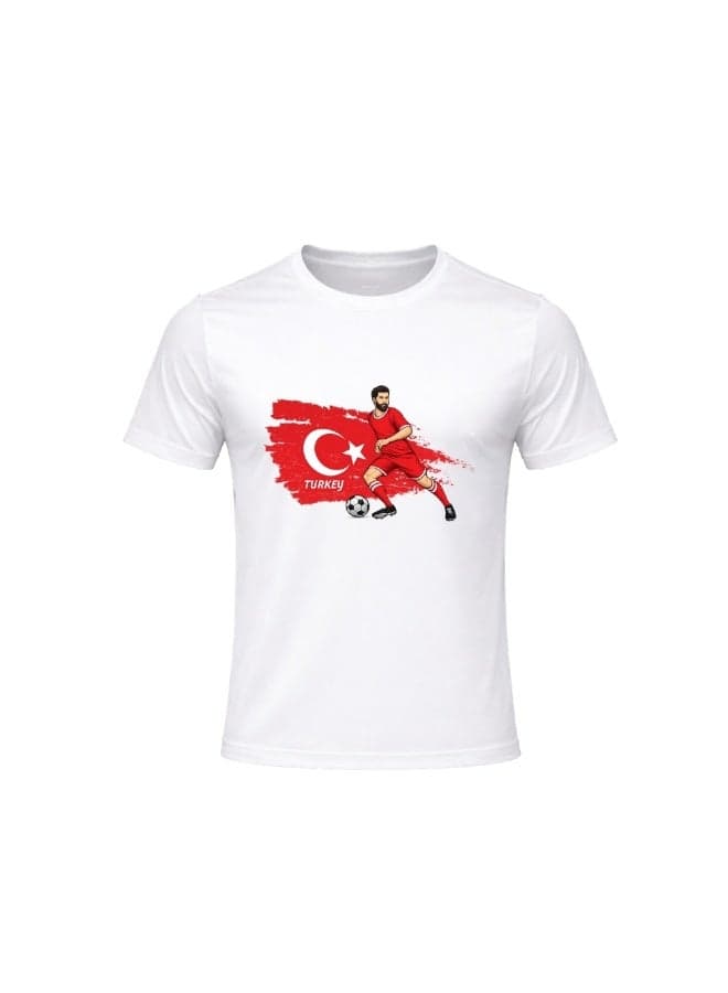 Turkey Unisex Adult T-Shirt - Short Sleeve Round Neck Cotton Tshirt for Men and Women - Soft and Comfortable - Gift for Football Fans — L
