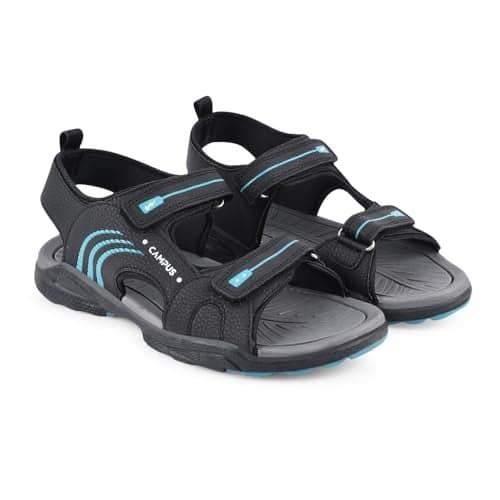 Campus Men's 3K-SD-055B BLK/T.BLU Outdoor Sandals - 9UK/India 1 Pair