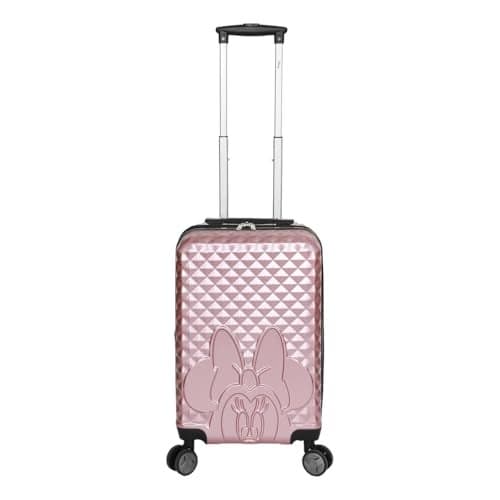 Bioworld Disney Minnie Mouse Rose Gold 20 CarryOn Luggage With Wheels And Retractable Handle