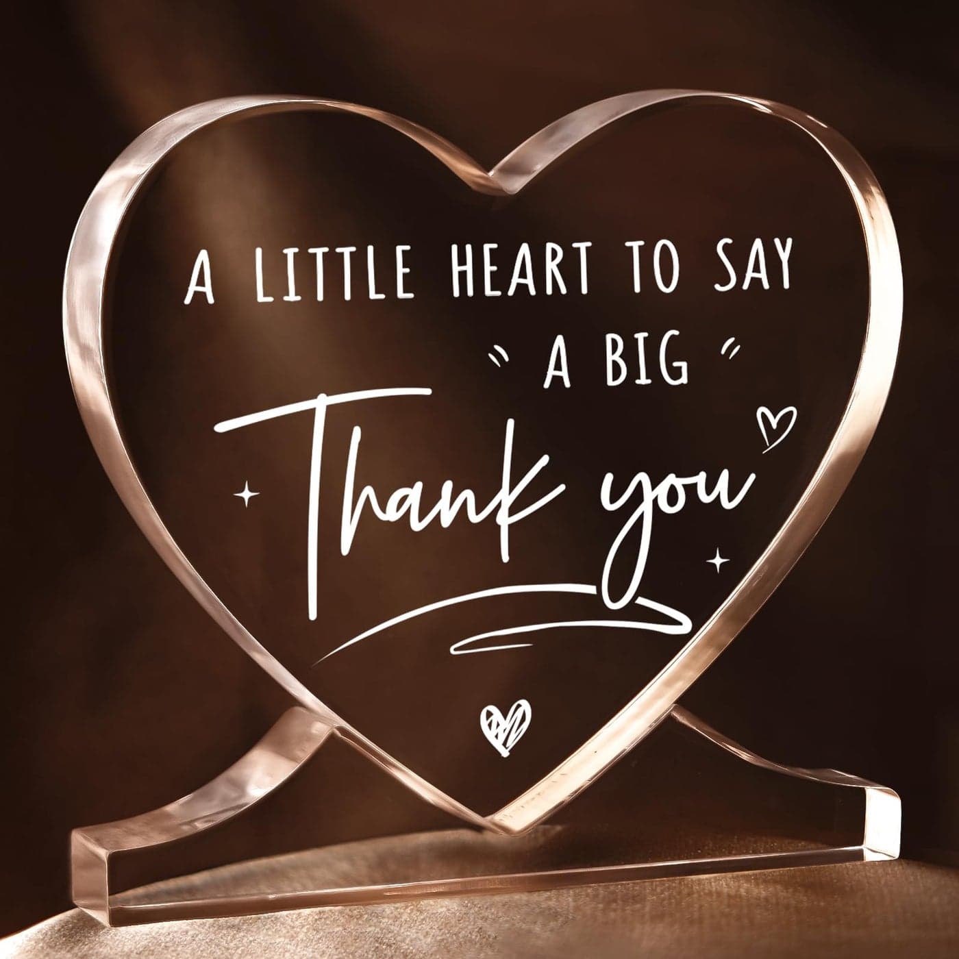 Encoink Thank You Gifts for Women Men Teacher Valentine Gift Teacher Appreciation HeartShaped Acrylic Desk Decor Nurse Employee Coworker Boss Appreciation Wedding Thank You Officiant