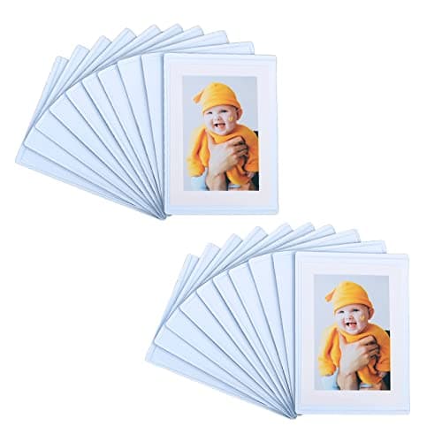 2.5 x 3.5 Magnetic Polaroid Picture Frame Sleeve Pocket, Instax Mini Frame Photo Magnets for Refrigerator, Wallet Size Photo Frame, 20 Pack
